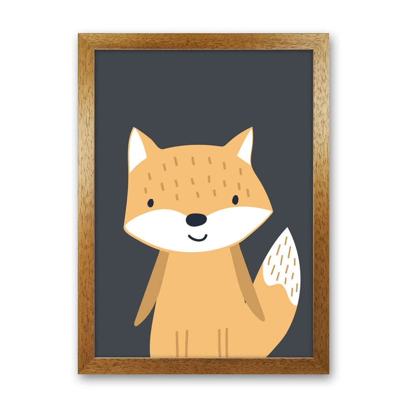 Fox Neutral kids Art Print by Pixy Paper Oak Grain