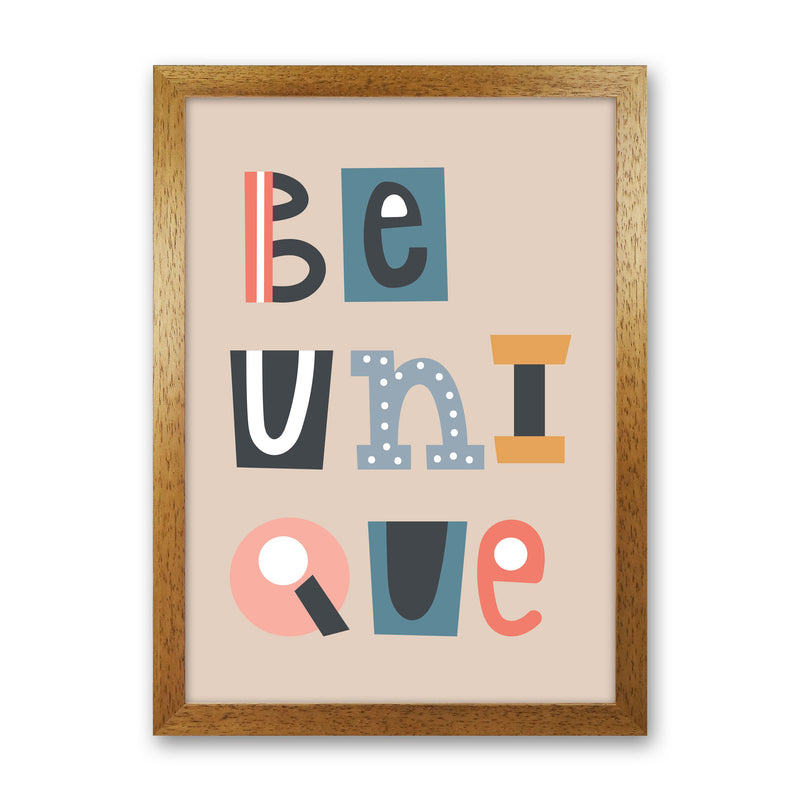 Be Unique Neutral kids Art Print by Pixy Paper Oak Grain