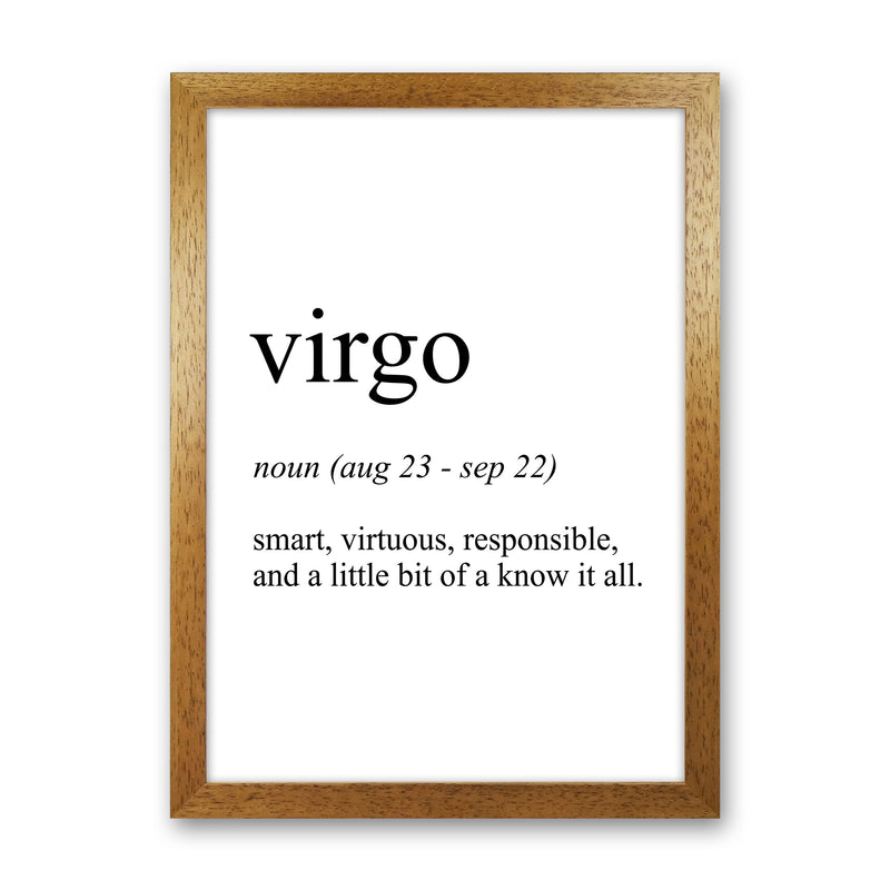 Virgo Definition Art Print by Pixy Paper Oak Grain