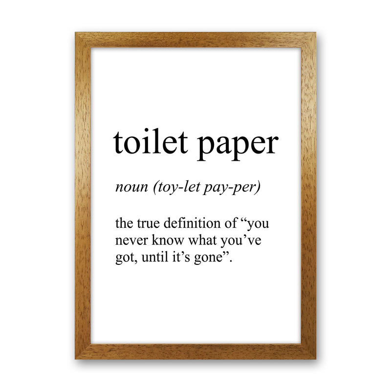 Toilet Paper Definition Art Print by Pixy Paper Oak Grain