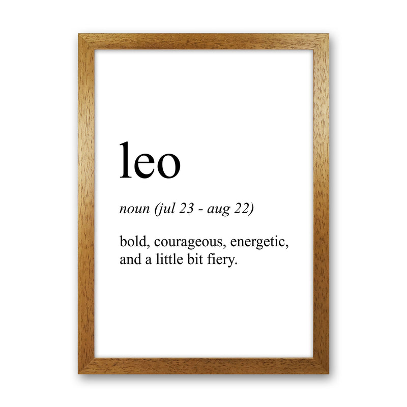 Leo Definition Art Print by Pixy Paper Oak Grain