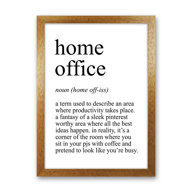 Home Office Definition Art Print by Pixy Paper Oak Grain