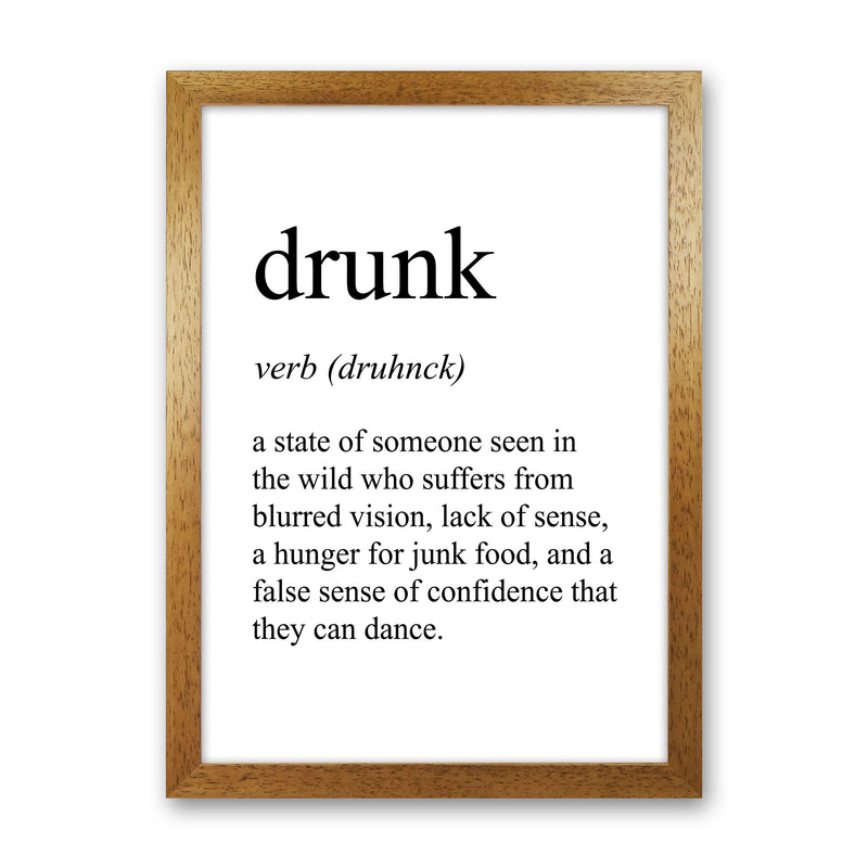 Drunk Definition Art Print by Pixy Paper Oak Grain