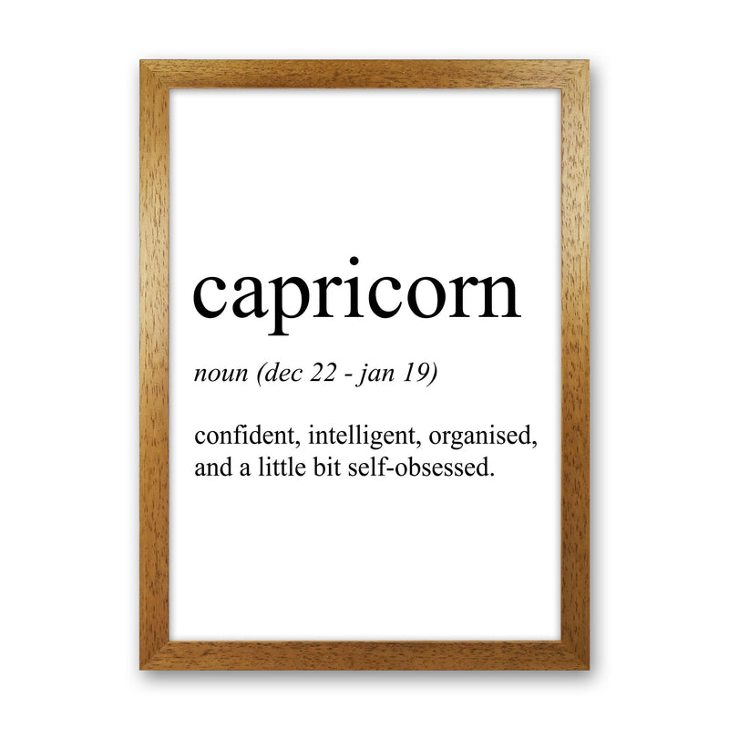 Capricorn Definition Art Print by Pixy Paper Oak Grain
