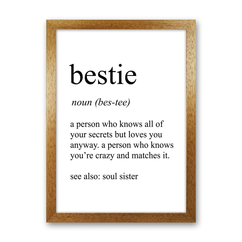 Bestie Definition Art Print by Pixy Paper Oak Grain