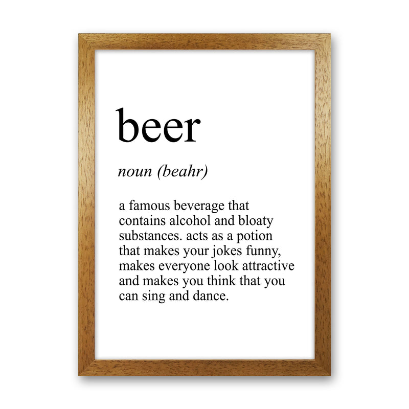 Beer Definition Art Print by Pixy Paper Oak Grain