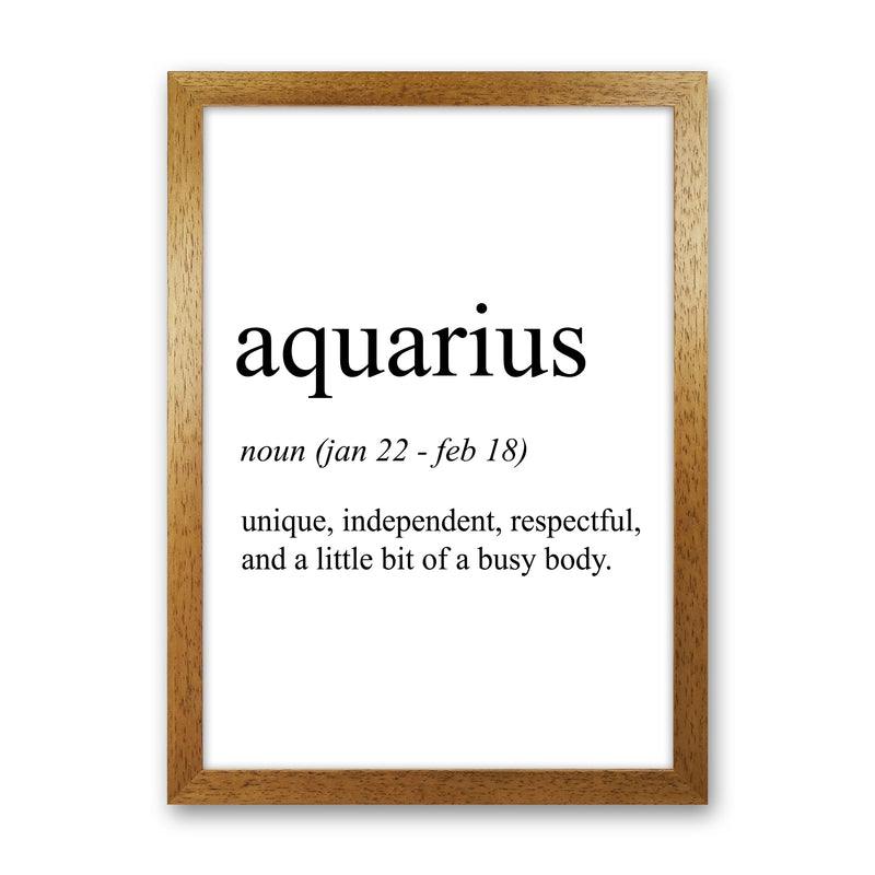 Aquarius Definition Art Print by Pixy Paper Oak Grain