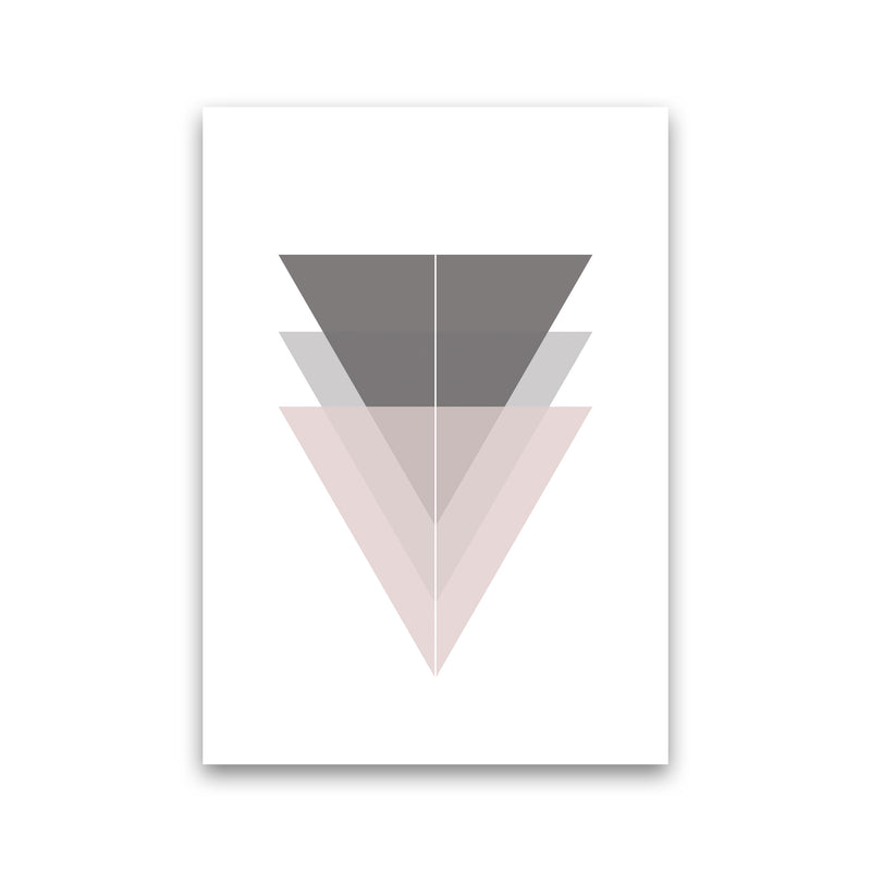 Black, Grey and Pink Abstract Triangles Modern Print Print Only