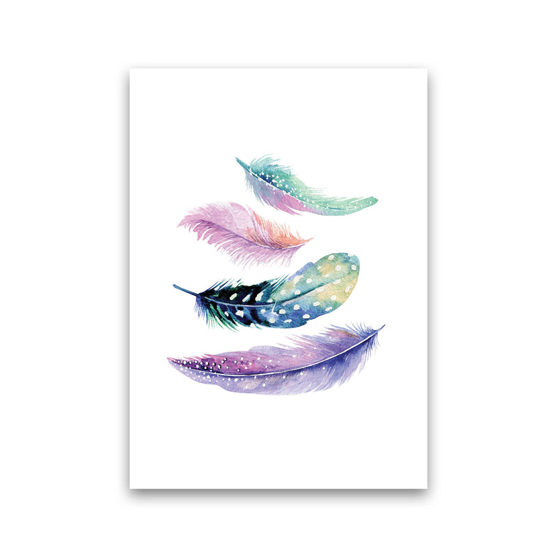 Turquoise And Purple Bird Feathers Abstract Modern Print Print Only