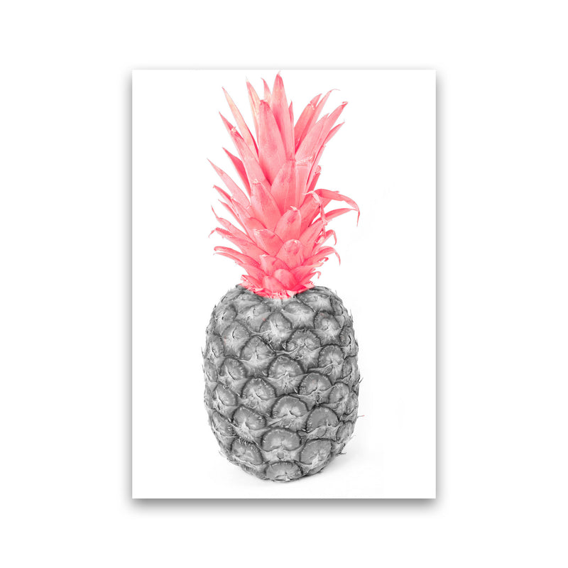 Black And Pink Pineapple Abstract Modern Print, Framed Kitchen Wall Art Print Only
