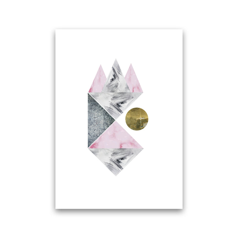 Pink And Grey Abstract Triangles Modern Print Print Only