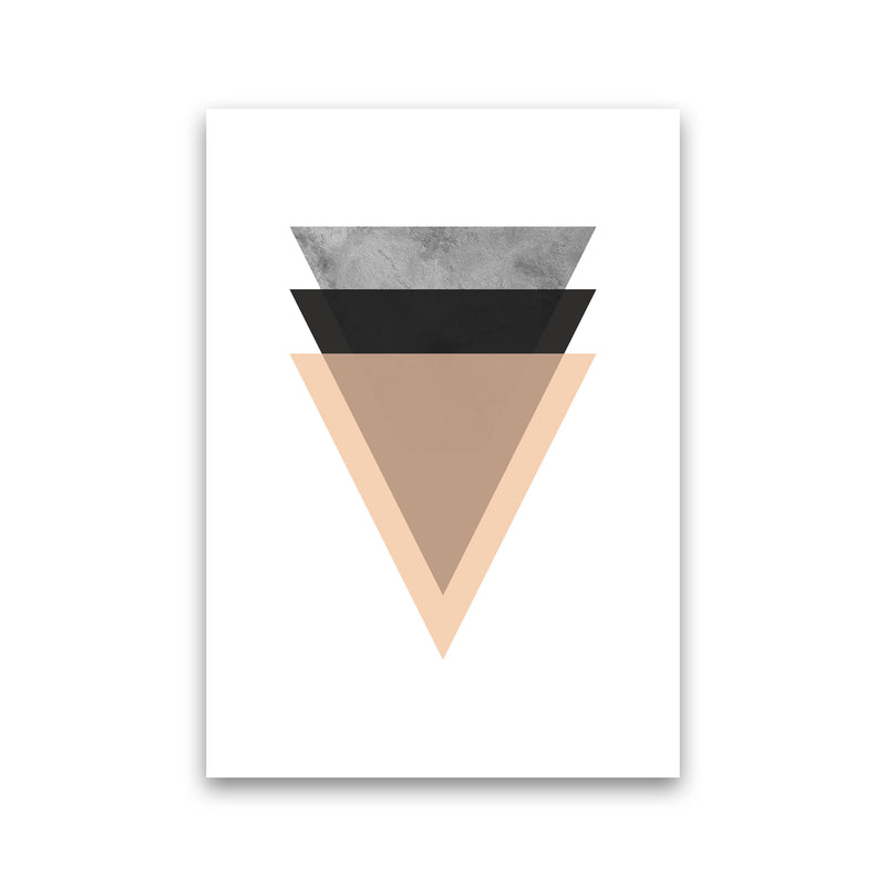 Peach And Black Abstract Triangles Modern Print Print Only