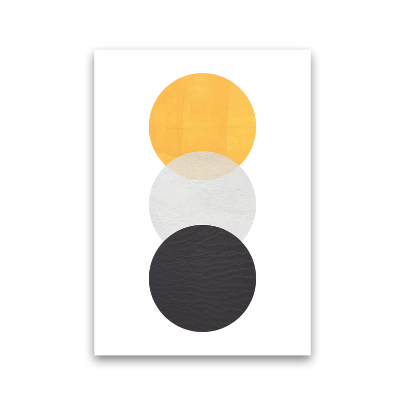 Yellow And Black Abstract Circles Modern Print Print Only