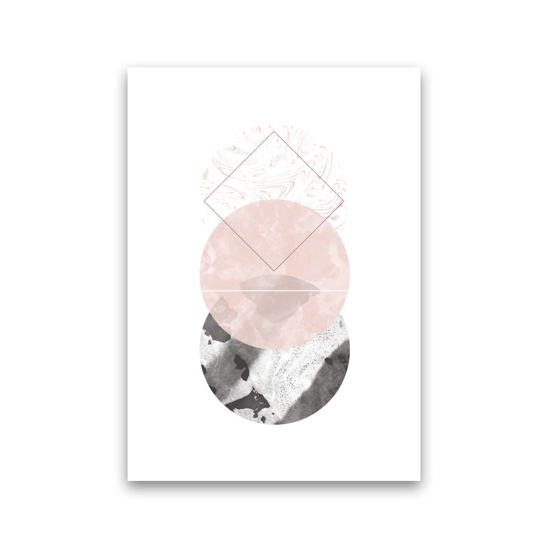 Black And Pink Marble Abstract Circles Modern Print Print Only