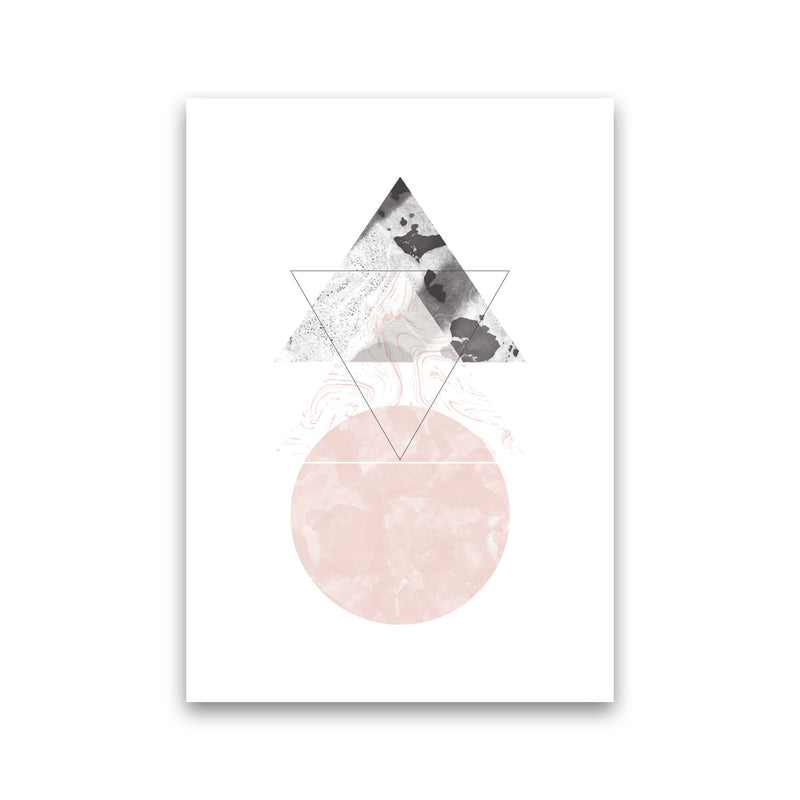 Black And Pink Marble Abstract Triangle And Circle Modern Print Print Only