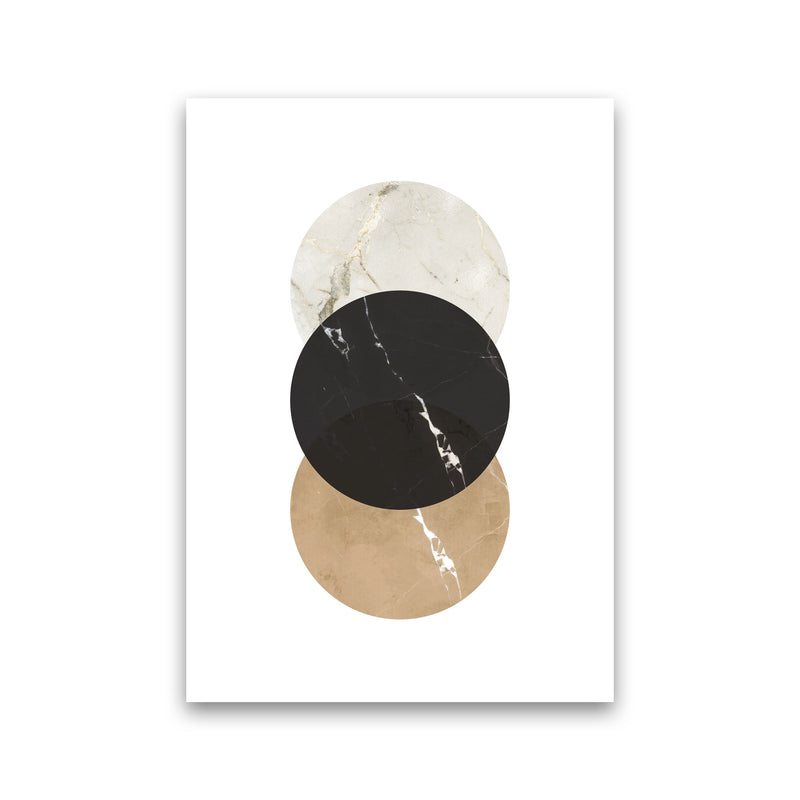 Gold, Beige And Black Marble Abstract Circles Modern Print Print Only