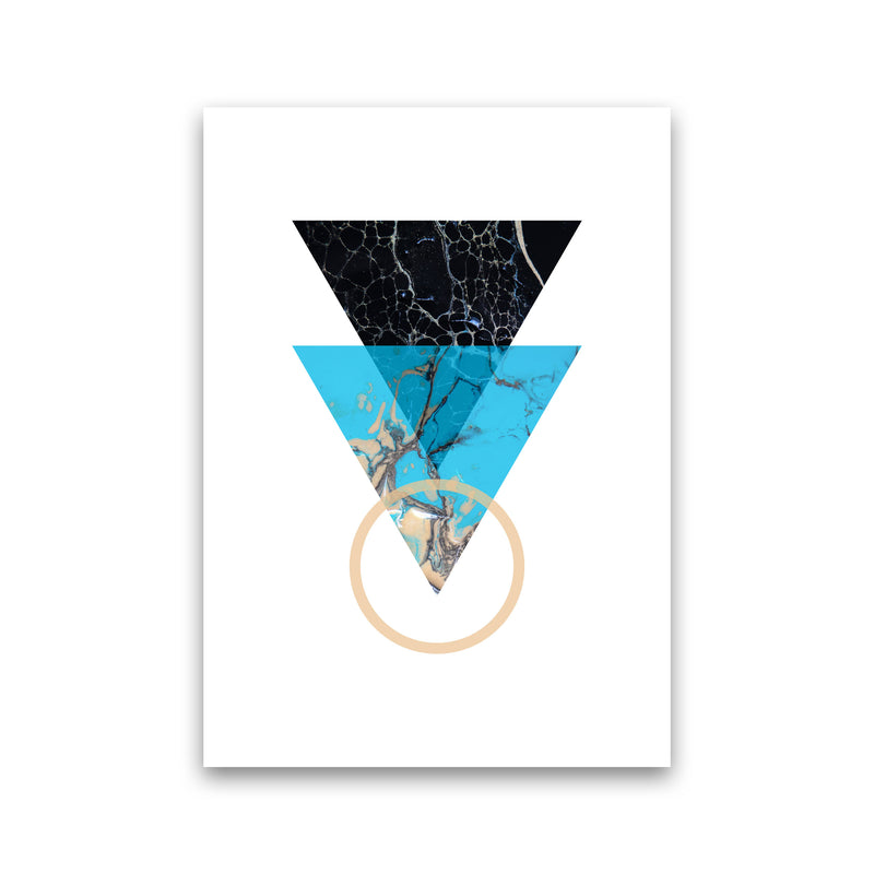 Blue Sand Abstract Triangles Modern Print Print Only