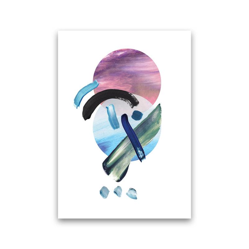 Purple And Blue Mixed Watercolour Abstract Modern Print Print Only