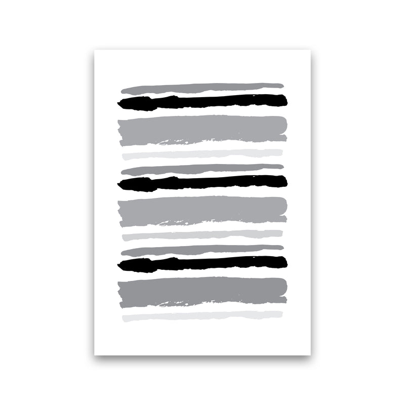 Black Contrast Abstract Stripes Modern Print Print Only