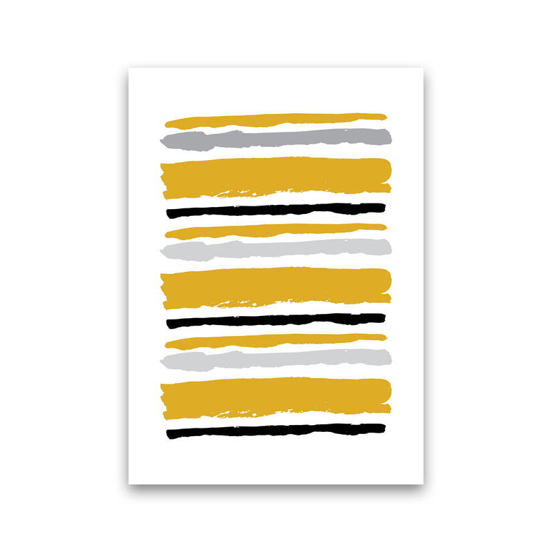Mustard Contrast Abstract Stripes Modern Print Print Only