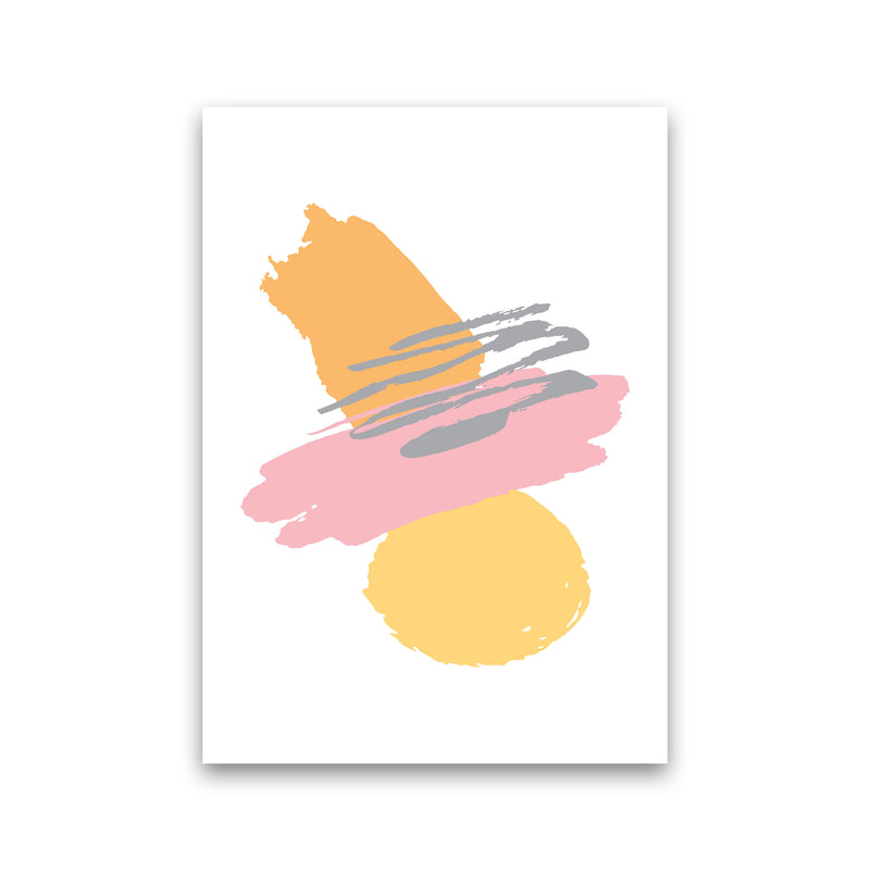 Pink And Orange Abstract Paint Shapes Modern Print Print Only