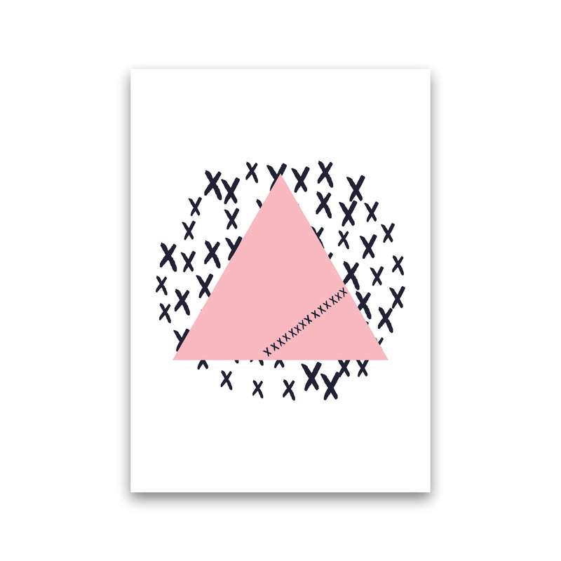 Pink Triangle With Crosses Abstract Modern Print Print Only