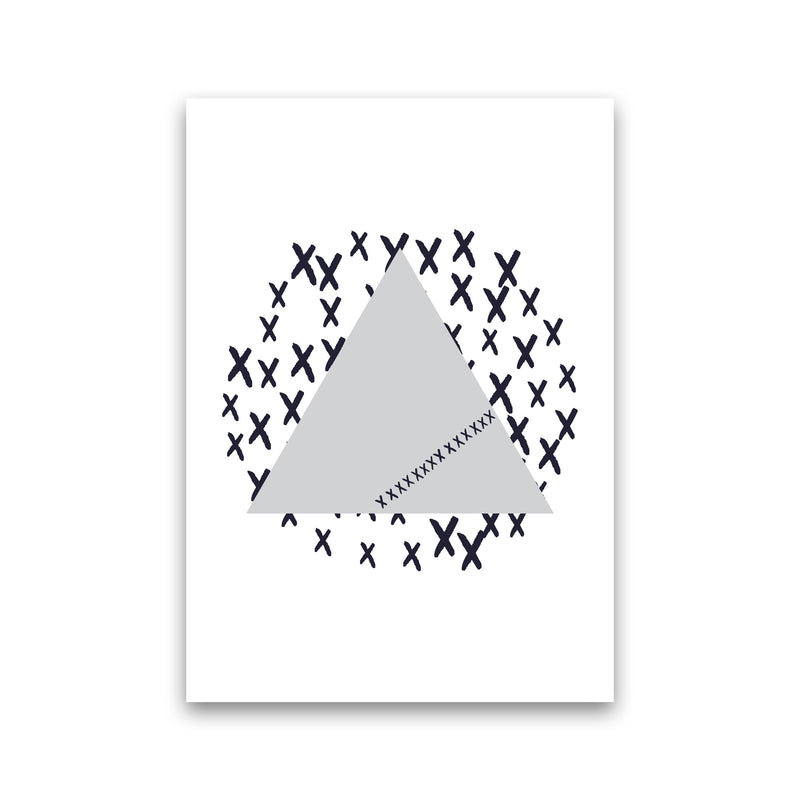Grey Triangle With Crosses Abstract Modern Print Print Only