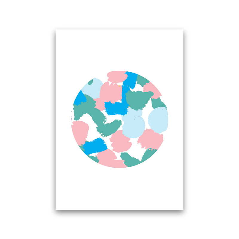Pink And Green Paint Splodge Circle Abstract Modern Print Print Only