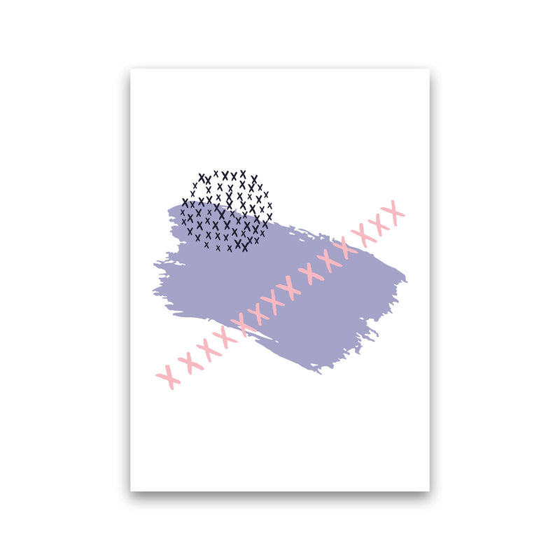 Purple X Paint Brush Abstract Modern Print Print Only