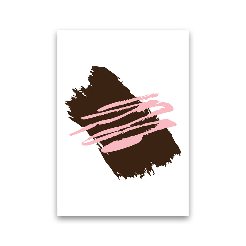 Black Jaggered Paint Brush Abstract Modern Print Print Only