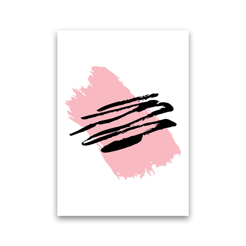 Pink Jaggered Paint Brush Abstract Modern Print Print Only