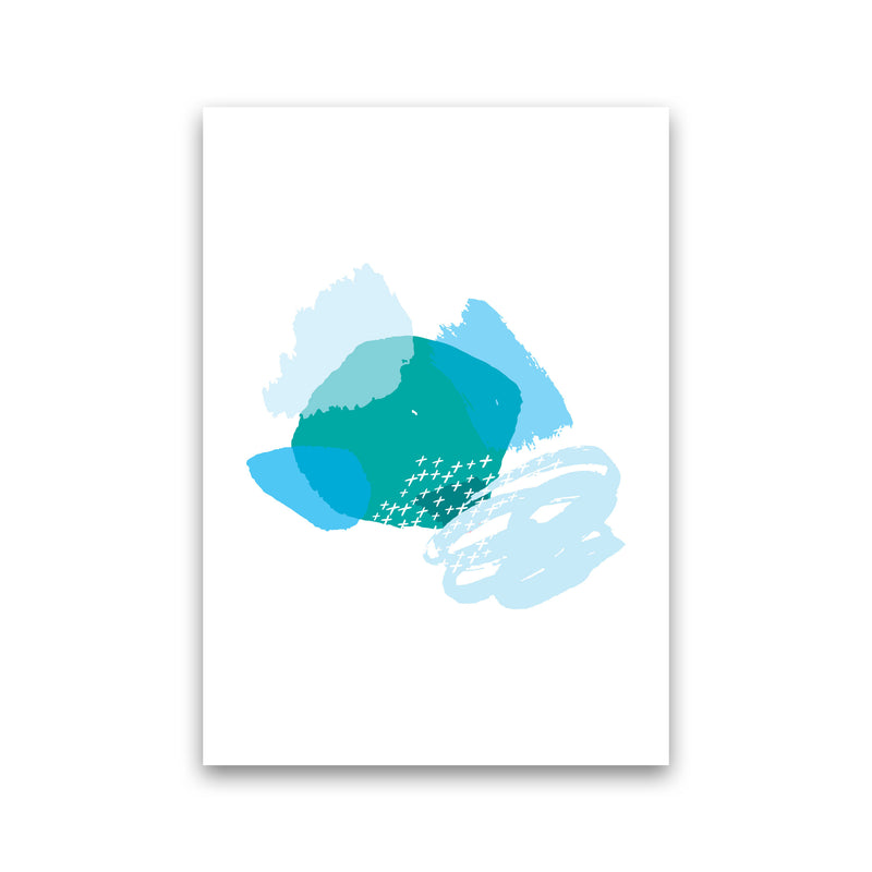 Blue And Teal Mismatch Abstract Modern Print Print Only