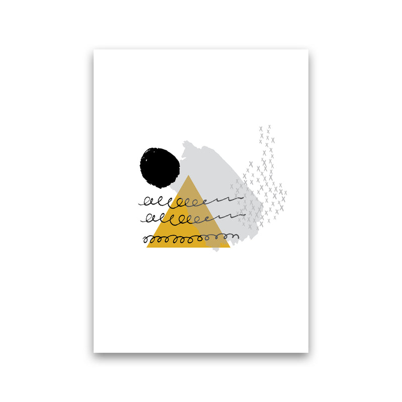 Mustard And Black Mountain Sun Abstract Modern Print Print Only