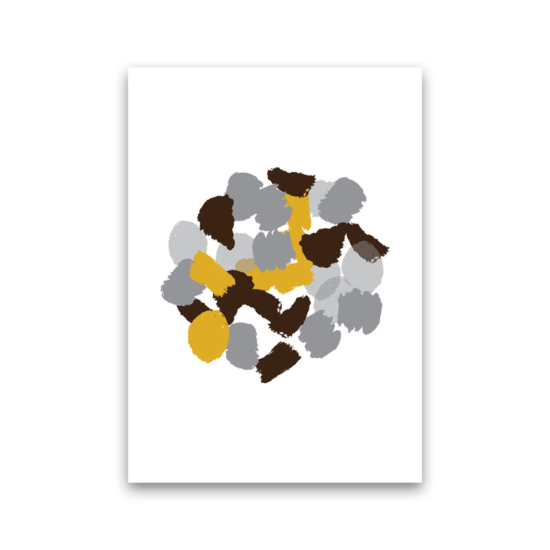 Mustard Abstract Paint Splodge Modern Print Print Only