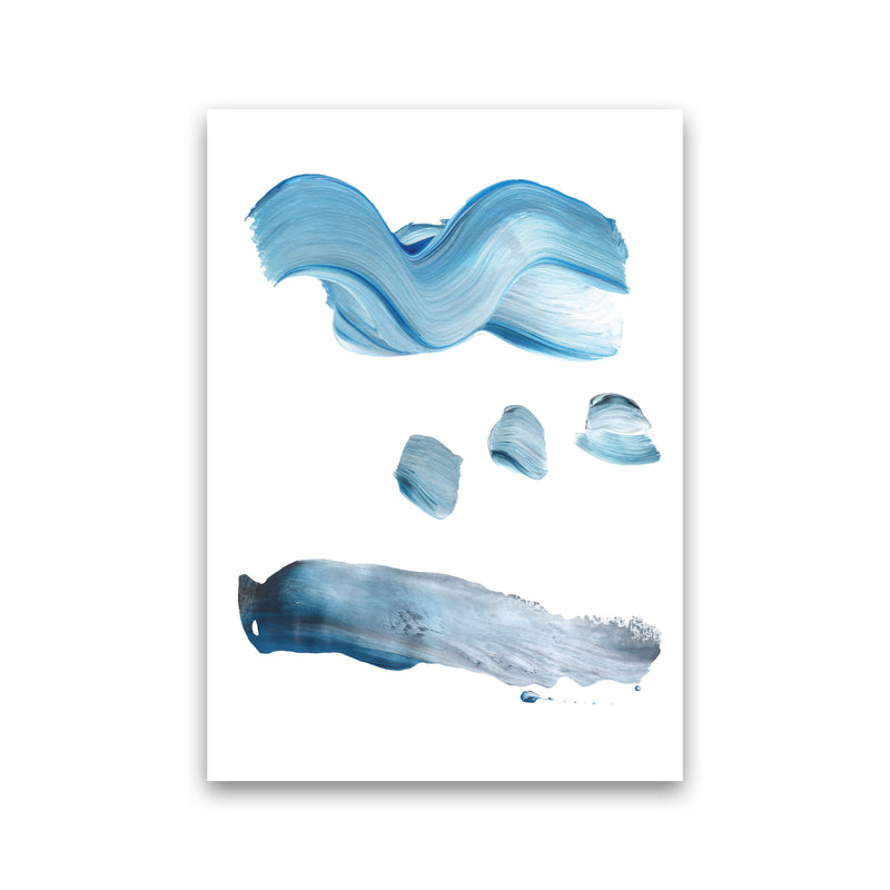 Light Blue Abstract Paint Strokes Modern Print Print Only