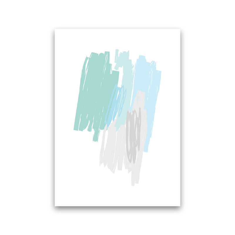 Mint Scribbles Abstract Drawings Modern Print Print Only