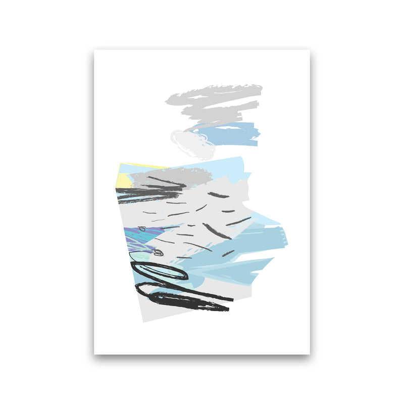 Blue And Grey Abstract Drawings Modern Print Print Only