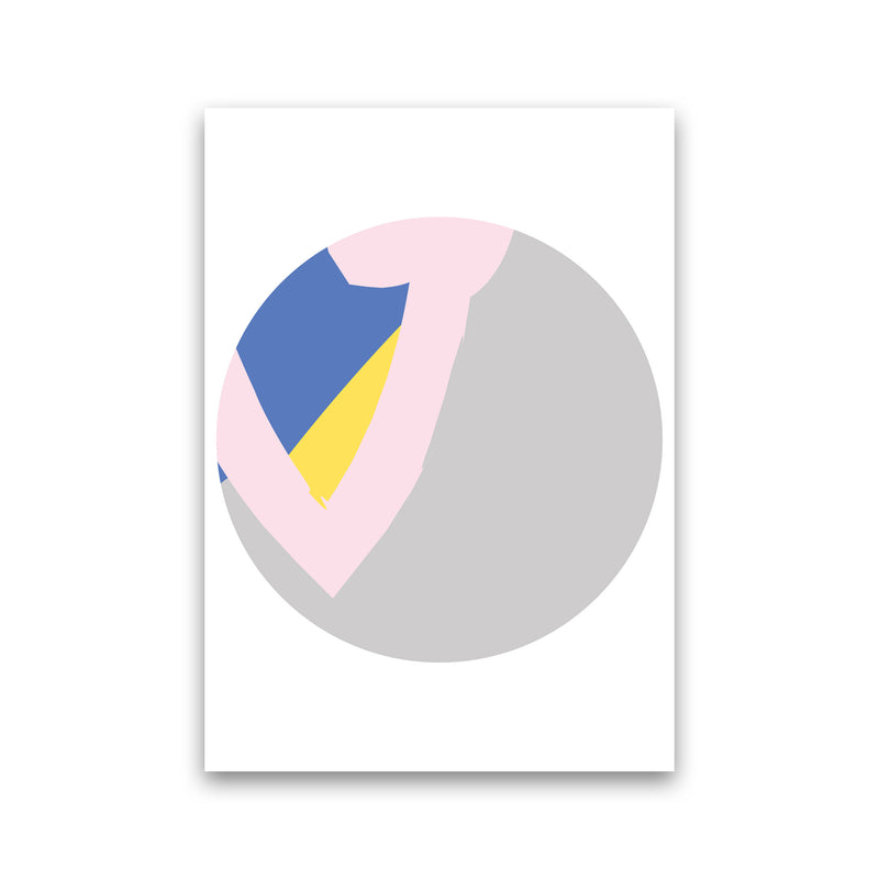 Grey, Pink And Navy Abstract Circle Modern Print Print Only