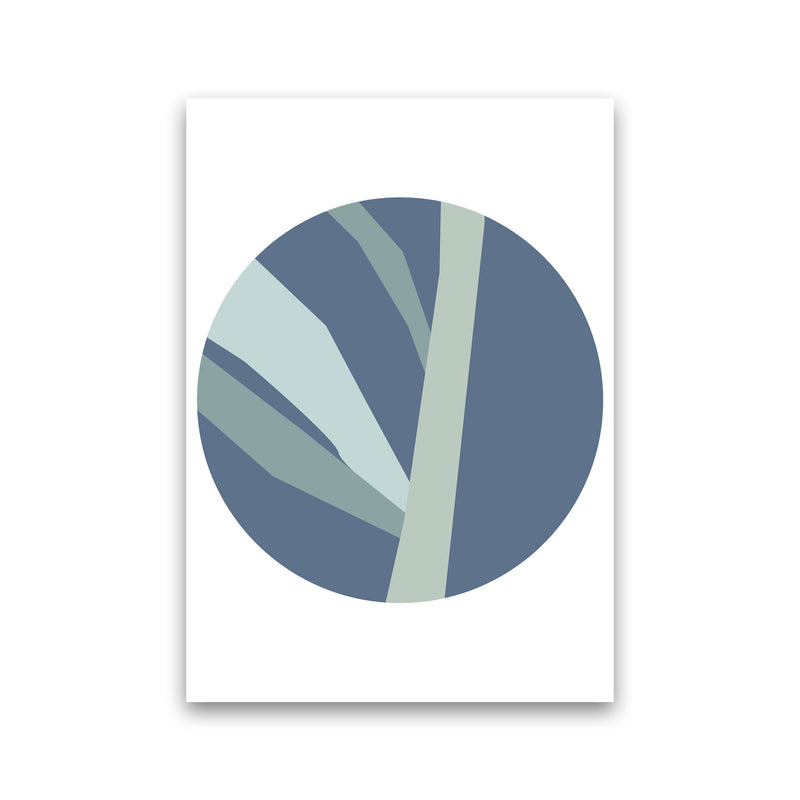 Navy Abstract Circle With Branches Modern Print Print Only