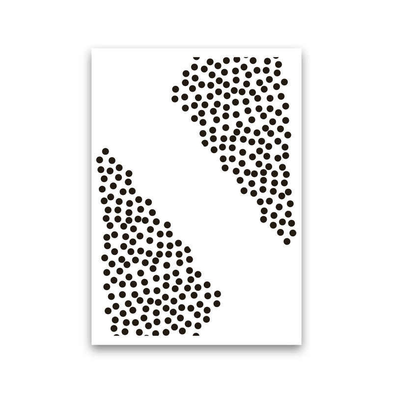 Black Corner Polka Dots Abstract Modern Print Print Only