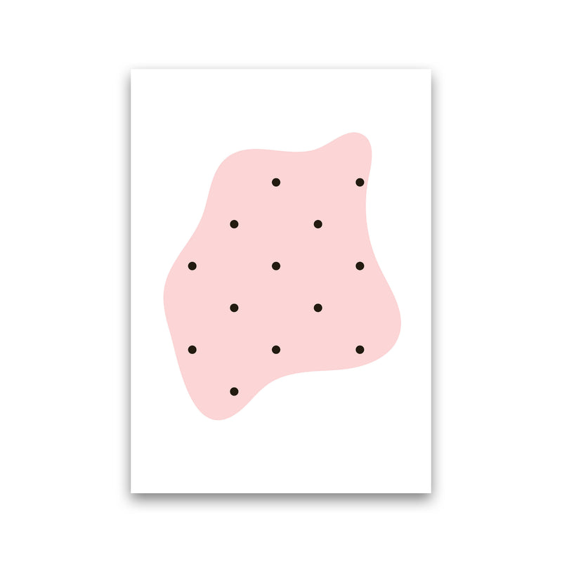 Abstract Pink Shape With Polka Dots Modern Print Print Only