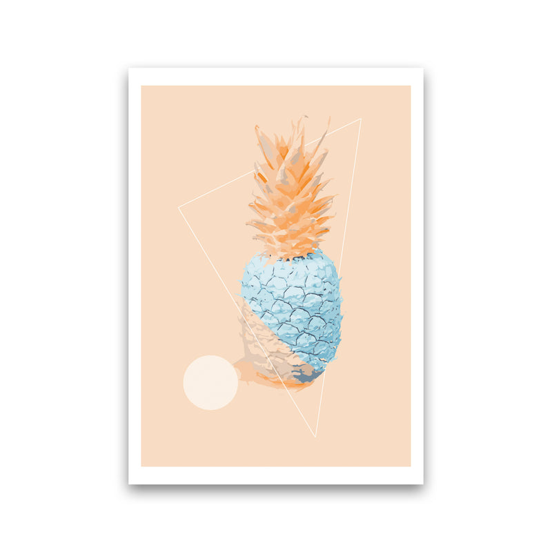 Blue And Pink Pineapple Modern Print, Framed Kitchen Wall Art Print Only