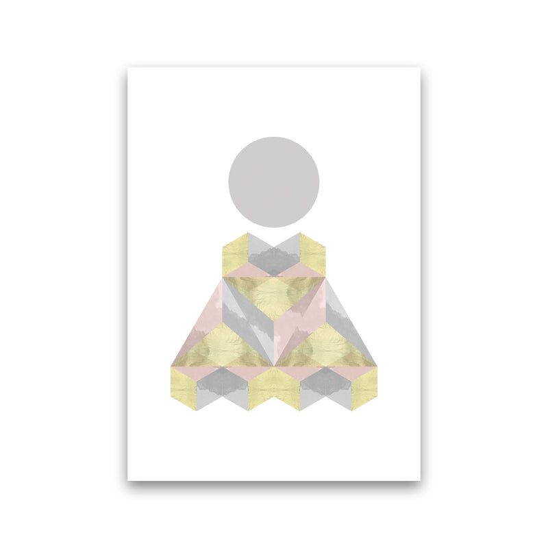 Gold, Pink And Grey Abstract Shapes Modern Print Print Only