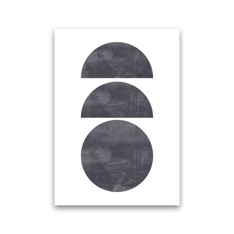 Abstract Scratched Texture Circles Modern Print Print Only