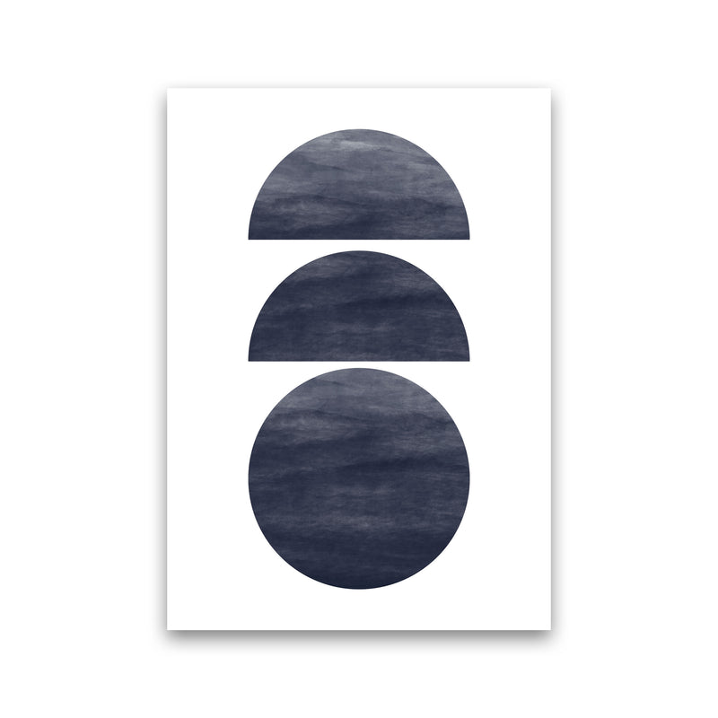 Abstract Navy Circles Modern Print Print Only