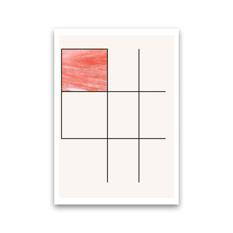 Abstract Red Crayon Geo 1 Modern Print Print Only