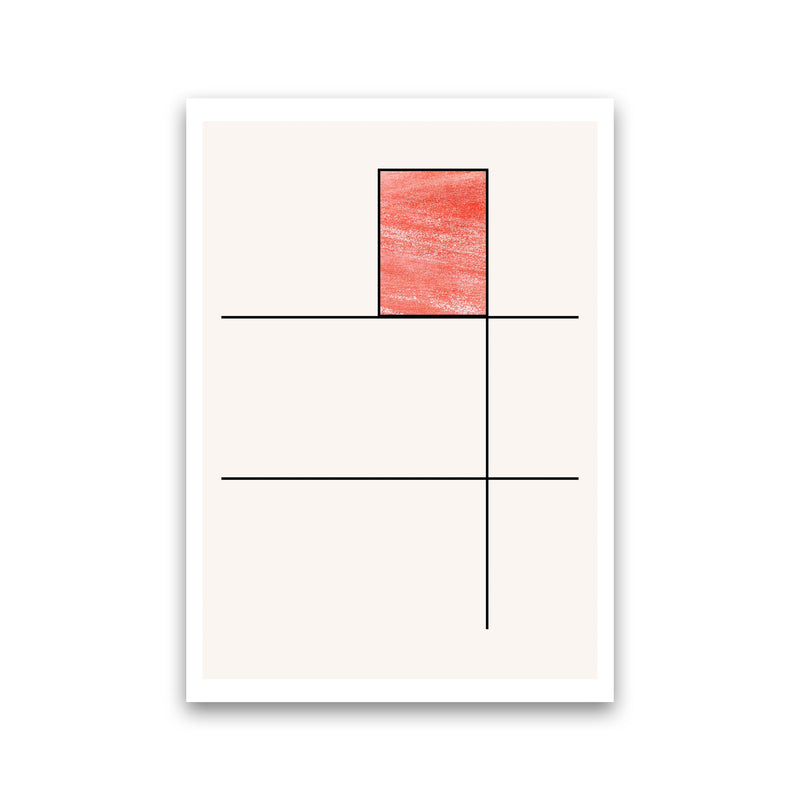 Abstract Red Crayon Geo 2 Modern Print Print Only