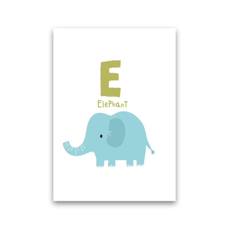 Alphabet Animals, E Is For Elephant Framed Nursey Wall Art Print Print Only