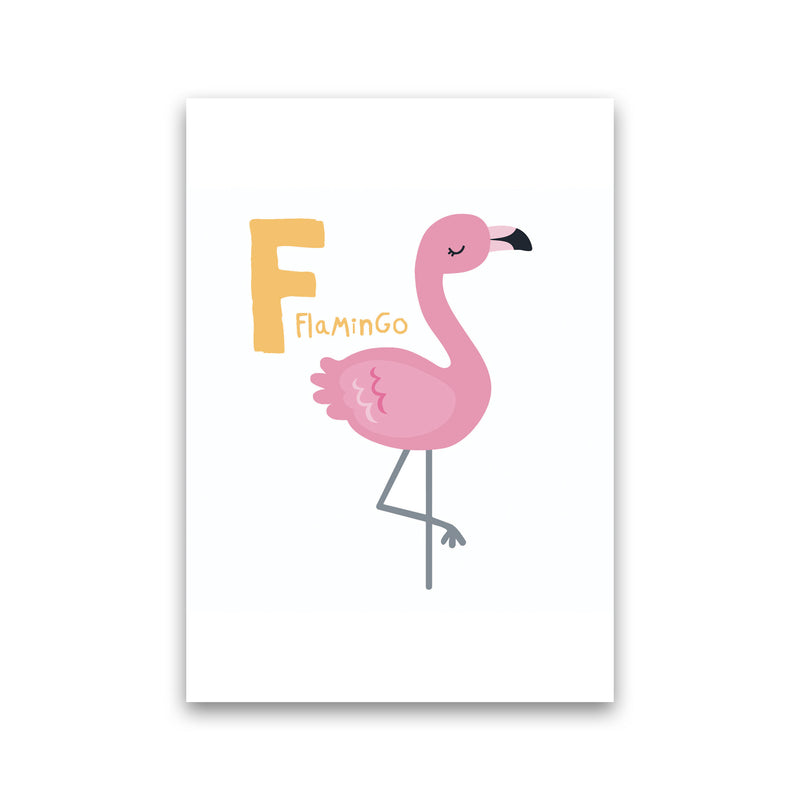 Alphabet Animals, F Is For Flamingo Framed Nursey Wall Art Print Print Only