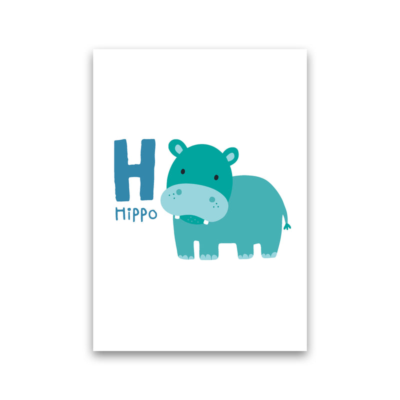 Alphabet Animals, H Is For Hippo Framed Nursey Wall Art Print Print Only